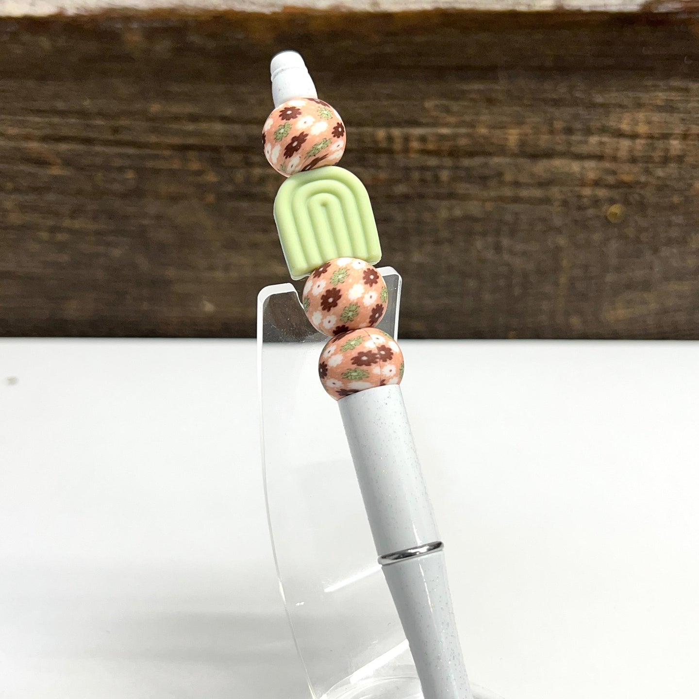 Sage Rainbow Glittered Plastic Pen